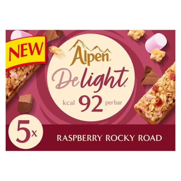 Alpen Delight Cereal Bars Raspberry Rocky Road 24g