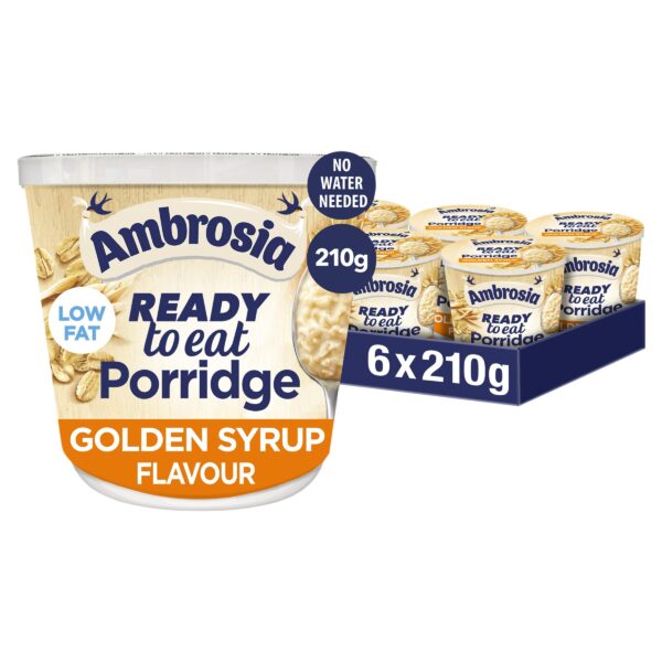 Ambrosia Ready to Eat Porridge Pot Golden Syrup Flavour 210g