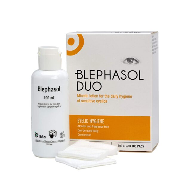 Blephasol Duo Eyelid Hygiene Solution, 2 x 100ml & 100 Pads (4 Months Supply)