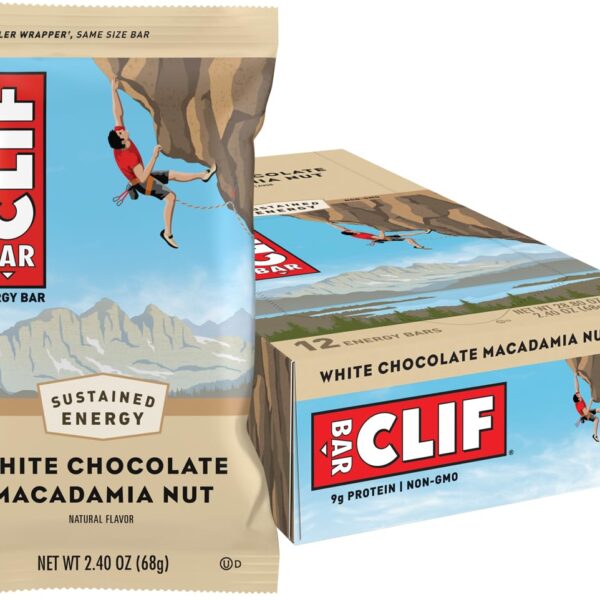 Clif Bar White Chocolate & Macadamia Nut, 12 x 68g