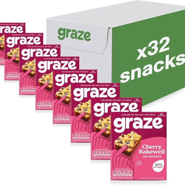 Graze-Vegan Cherry Bakewell Snack Bars With Oats 50g