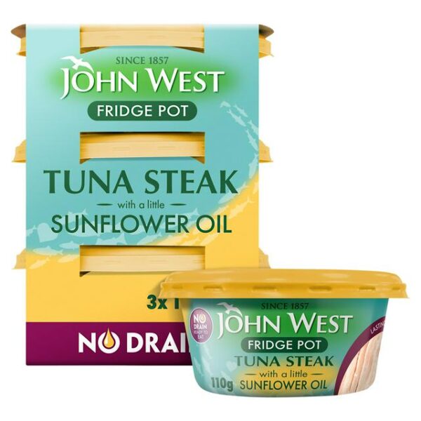 John West Fridge Pot Tuna Steak In Sunflower Oil No Drain 110g