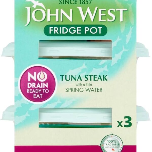 John West Fridge Pot Tuna Steak Spring Water No Drain 110g