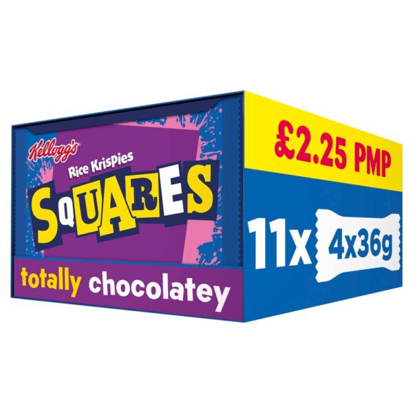 Kellogg's Rice Krispies Squares Totally Chocolatey Pm £2.25 4 x 36g (144g)