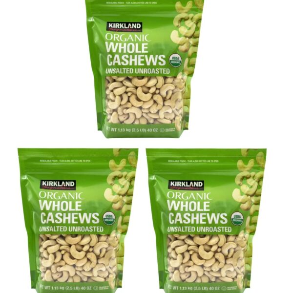 Kirkland Signature Organic Cashews Bag, 1.13kg