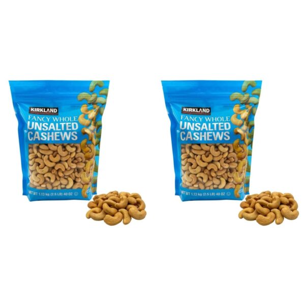 Kirkland Signature Unsalted & Roasted Cashews Bag, 1.13kg