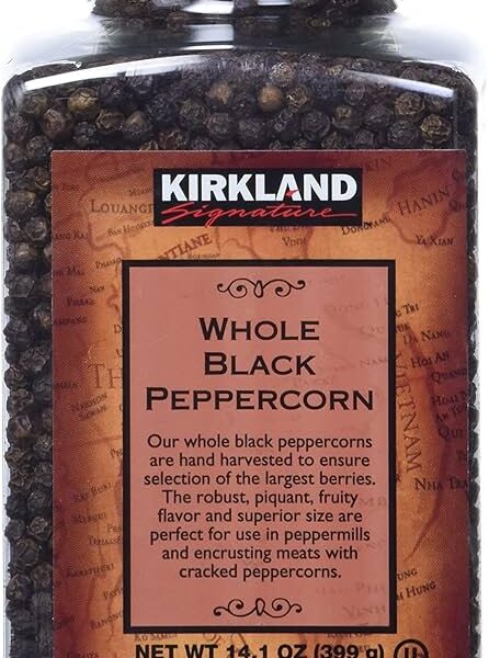 Kirkland Signature Whole Black Peppercorns, 399g