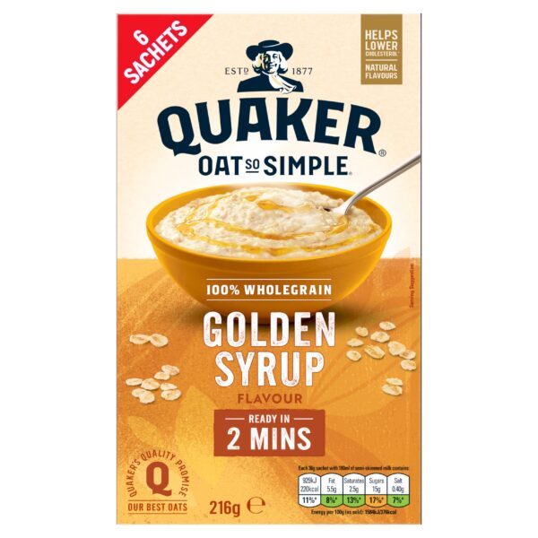 Quaker Oat So Simple Golden Syrup Porridge Sachets 6 x 36g